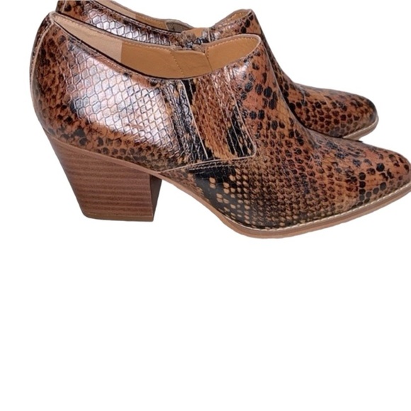 Franco Sarto faux snakeskin leather booties size 6 1/2 - Picture 1 of 8